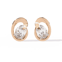 Oval Petal Solataire 1.32Ctw  Stud