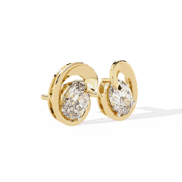 Oval Petal Solataire 1.32Ctw  Stud