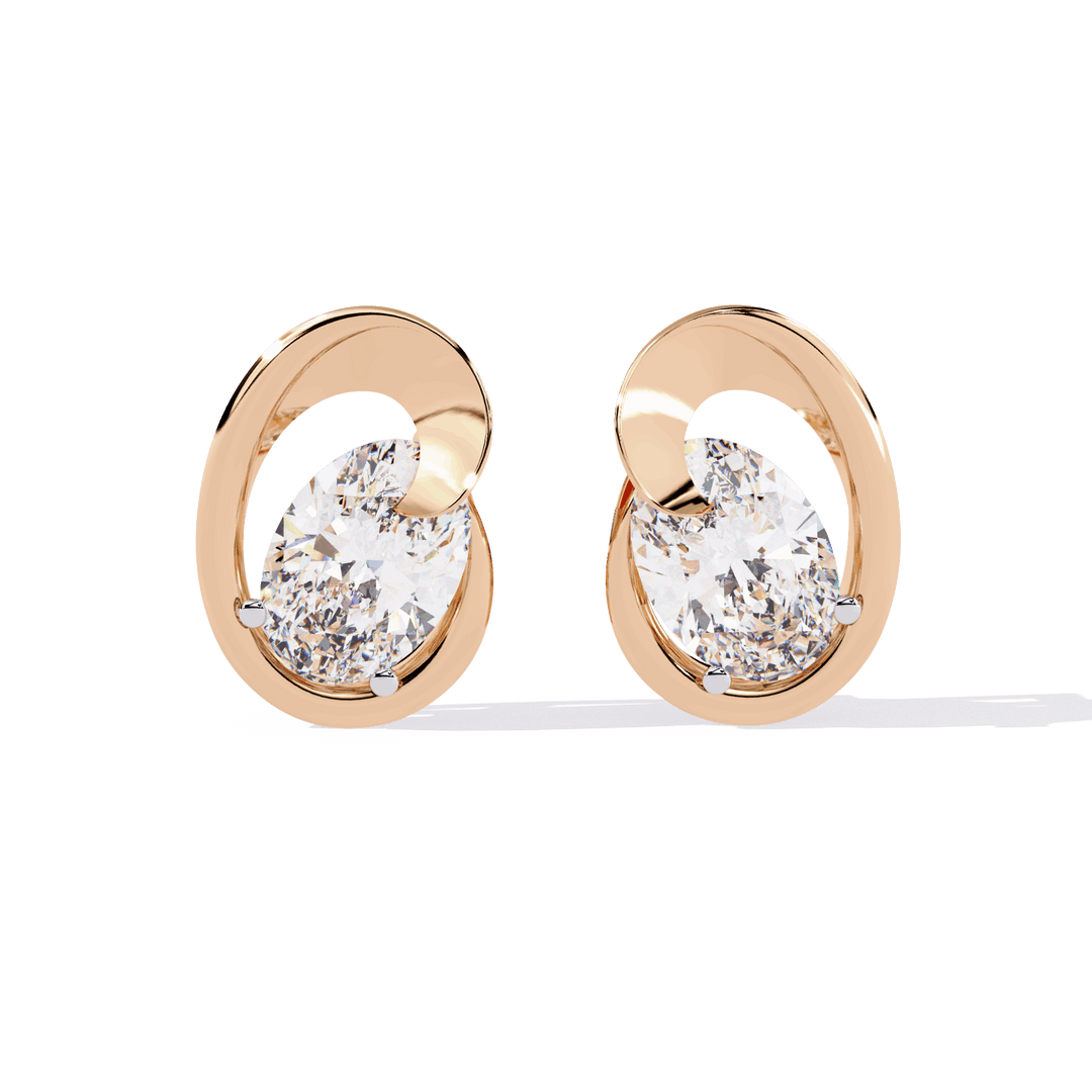 Oval Petal Solataire 1.32Ctw  Stud